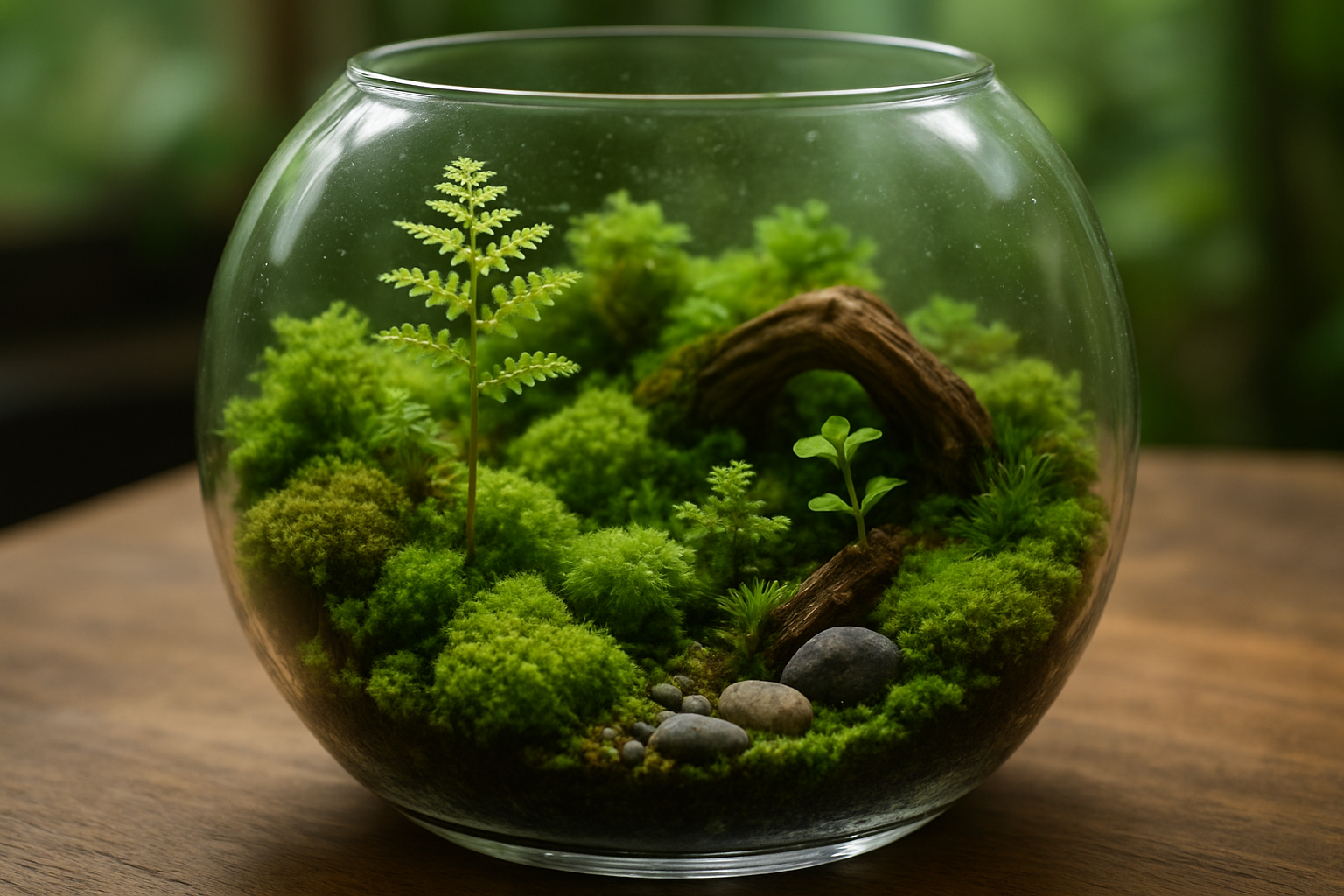 moss and terrarium